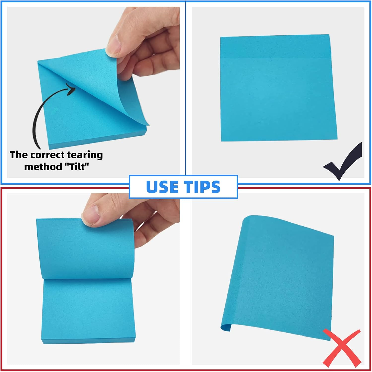 OWLKELA 800Pcs Coloured Sticky Notes, 75 X 75Mm, 8 Pads of 100 Sheets Self-Stick Notes, Sticky Notes Set for Marking and Highlighting Pages image number 4