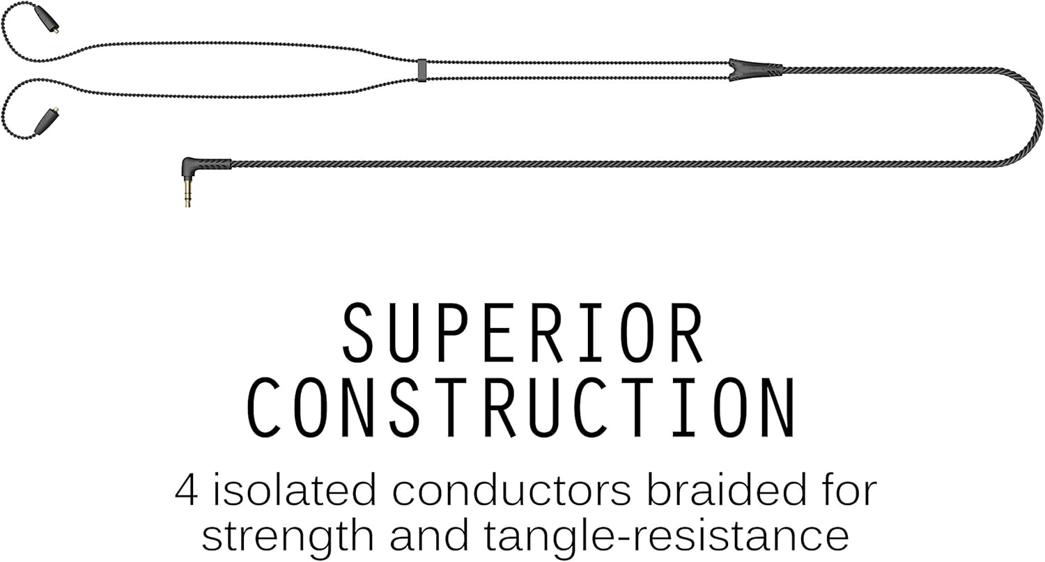 MEE Audio MMCX Replacement Stereo Cable for Pinnacle P1 In-Ear Headphones (Black) (New Version) image number 3