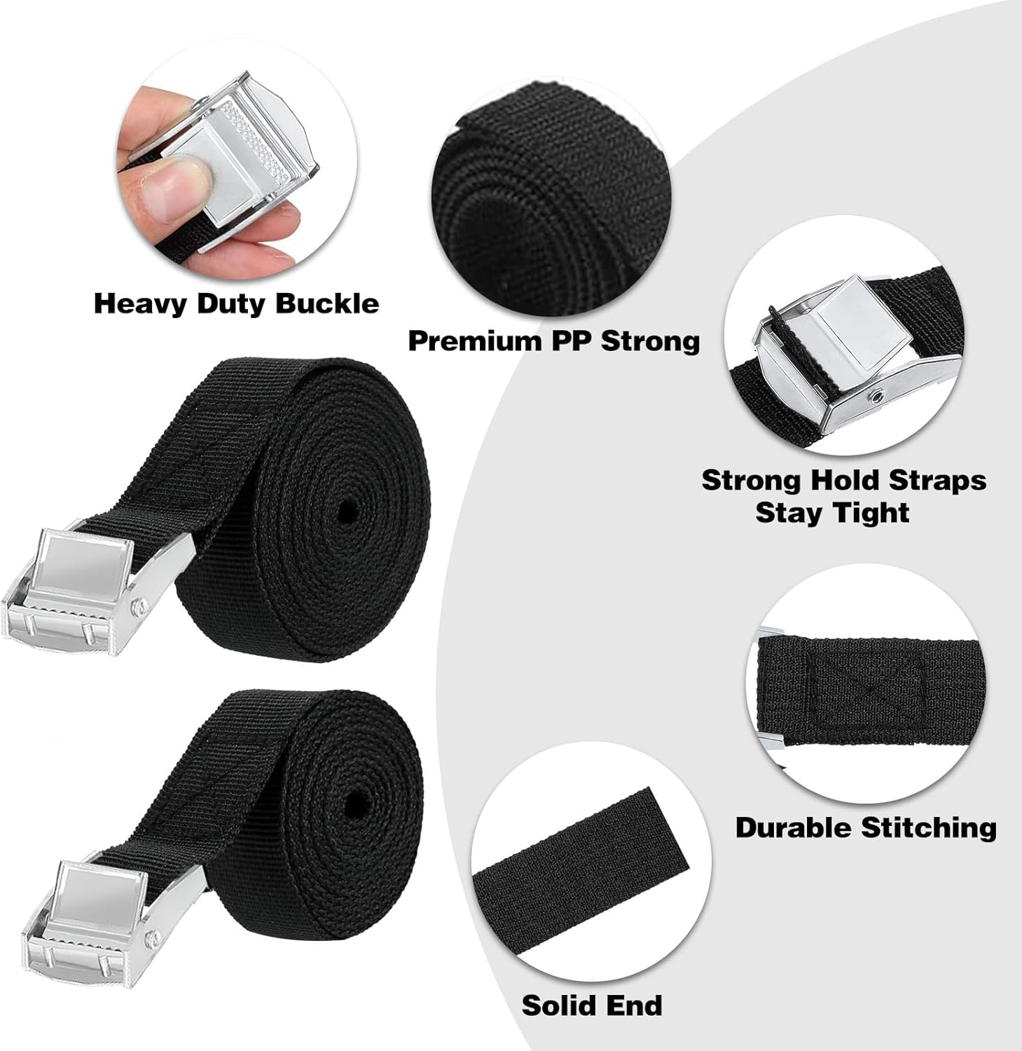 Lashing Straps Short Pack of 10 50 Cm Lashing Straps Bicycle Bicycle Carrier Lashing Straps Fastening Straps Tie down Straps with Clamping Lock for Car Small Bicycle Motorcycle Luggage Packages image number 6