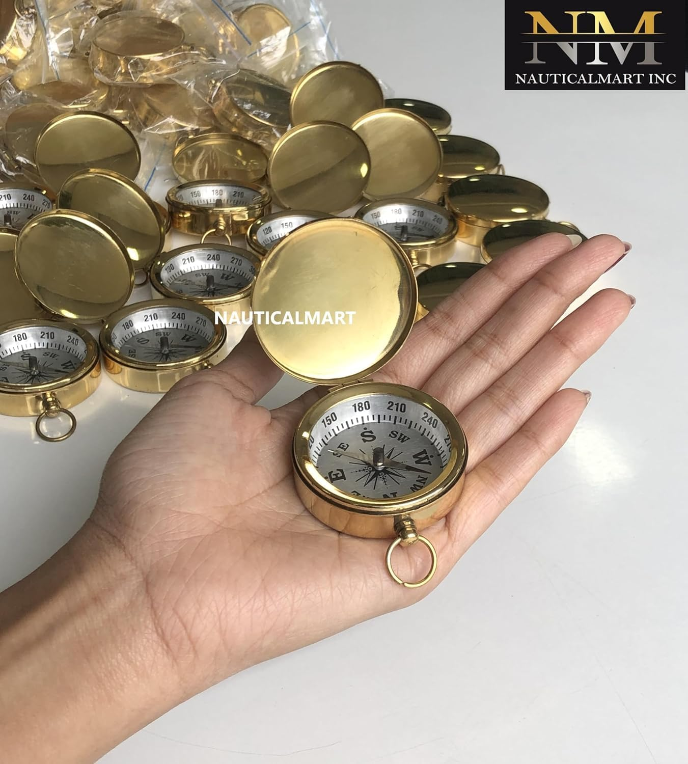 Nautical Brass Pocket Marine Compass Best Gift Set - Case Pack Of 50 image number 5