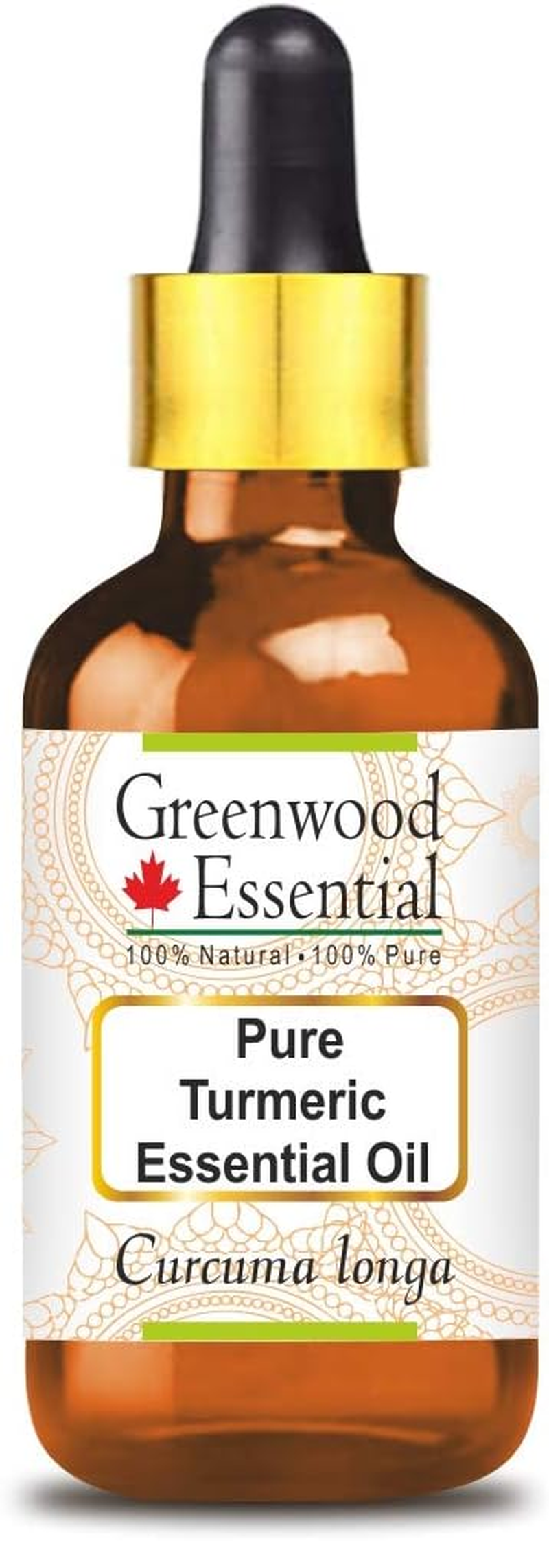 Greenwood Essential Pure Turmeric Essential Oil (Curcuma Longa) with Glass Dropper Steam Distilled for Personal Care 100Ml (3.38Oz) image number 3