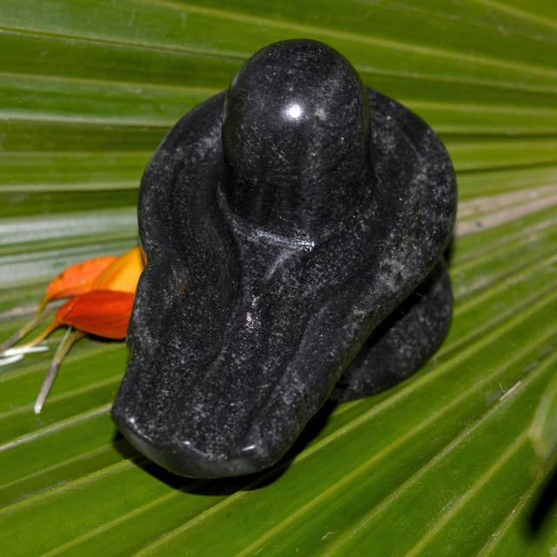 Black Marble Shivling,Shiva Lingam- 3" in Length.- Energized Beautifully Handcrafted Linga for Spiritual Powers Enormous Wealth and Prosperity Baneshwar Narmadeshwar Banalingam Shivling - I-8006 image number 5