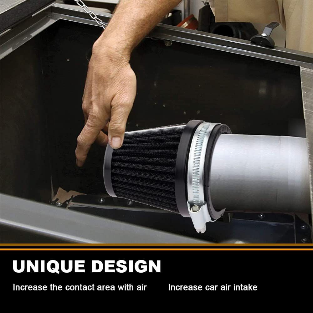 Mtsooning Universal Motorcycle Air Filter, 50Mm Motorcycle Cone Intake Breather Cleaner Replacement for ATV Kart Dirt Pit Bike Motorcycle, Scooter, Minibike