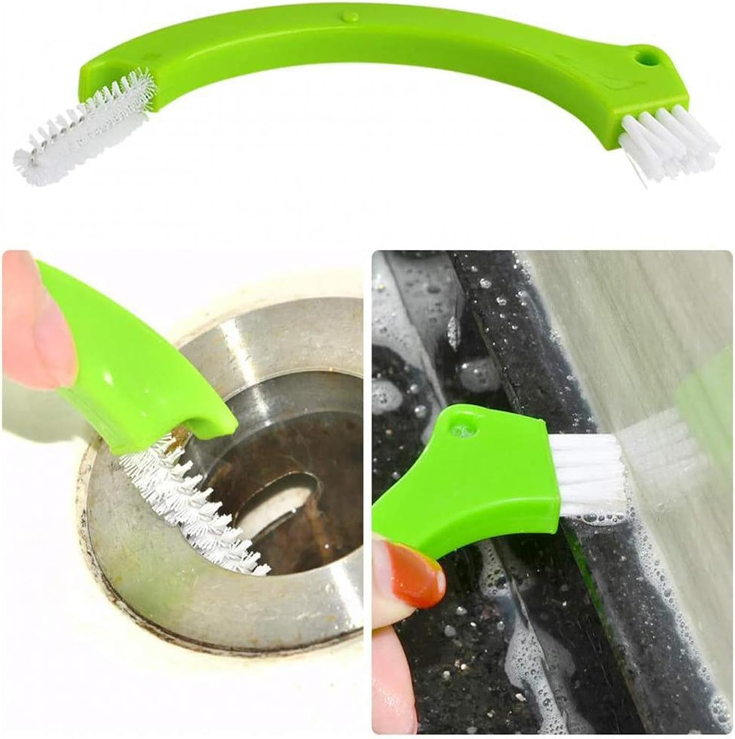 Tile Grout Cleaner Brush, Tile Joint Scrub Brush with Handle, Stiff Cleaning Brush for All of the Household Such as Shower,Bathroom, Kitch, Seams, Floor Lines (4 in 1) image number 2