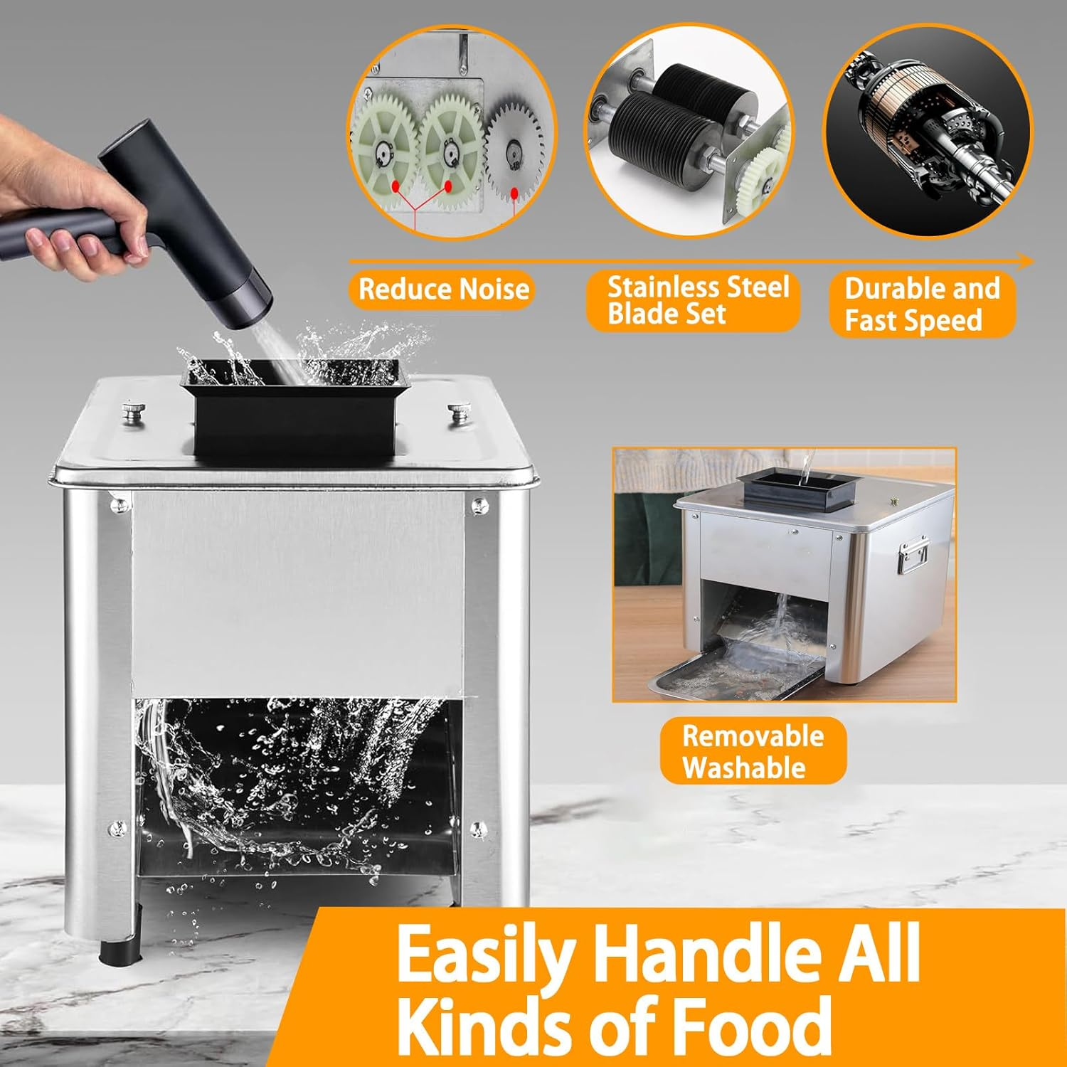 850W Commercial Meat Cutter Cutting Machine Optional Blades from with 5Mm Blade, 850W Electric Stainless Steel Fresh Meat Shredded Slicer Processing Machine 5Mm image number 6