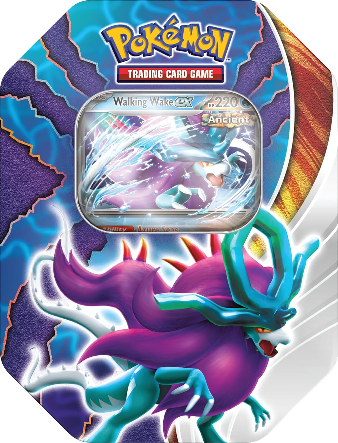 Pok&eacute;mon TCG: Paradox Clash Tin - Walking Wake Ex (1 Foil Promo Card & 4 Pok&eacute;mon TCG Booster Packs)