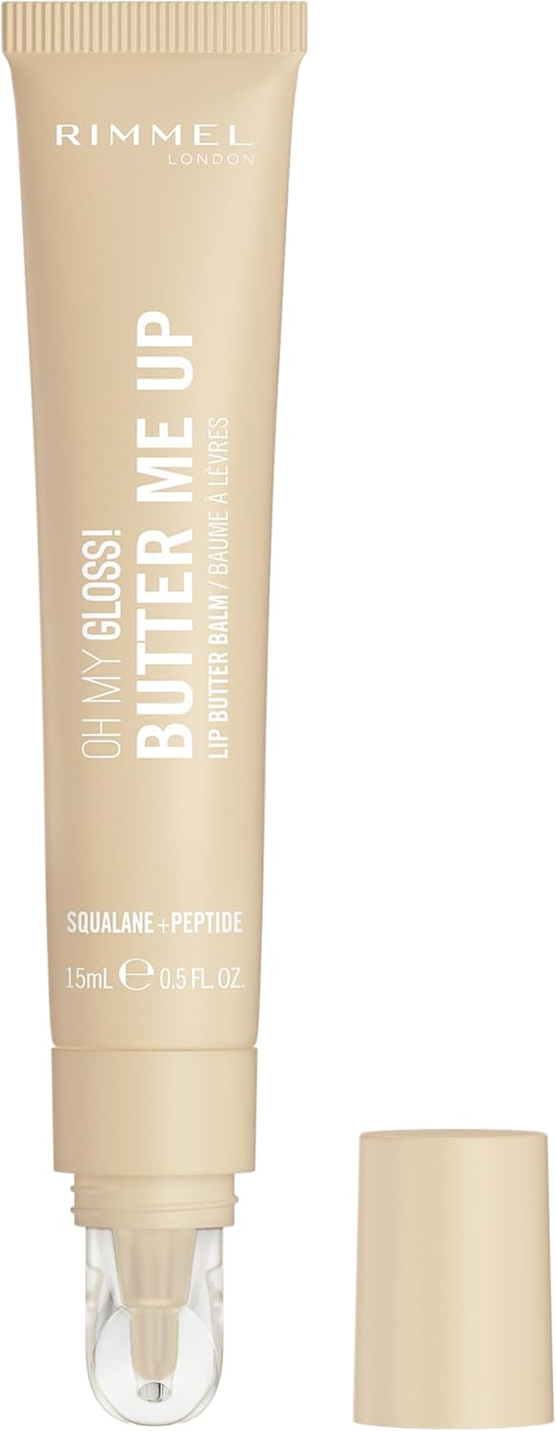 Rimmel London Oh My Gloss Butter Me up Lip Butter Balm 001 Vanilla Frost, Hydrating Lip Balm, Tinted Lip Balm, Lip Care, Hydration, Nourishing, Squalene, 15Ml (0.53Oz) image number 2