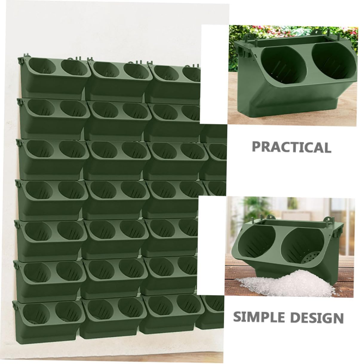 FUNOMOCYA Plant Wall Flower Pot Hanging Flower Holder Balcony Hanging Planter for Indoor Plants Modular Vertical Gardening Supplies Wall Planter Design for Home and Seedling Pots image number 2