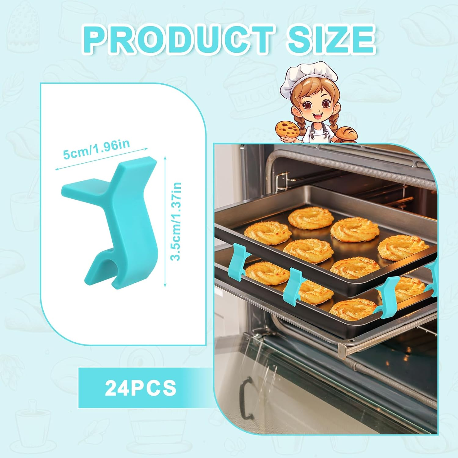 24Pcs Baking Sheet Stackers, Reusable Baking Tray Stackers Layered Baking Pan Tray Stackers Stacking Holder Cookie Sheet Stacker for Home Kitchen Freeze Dryer Trays image number 1