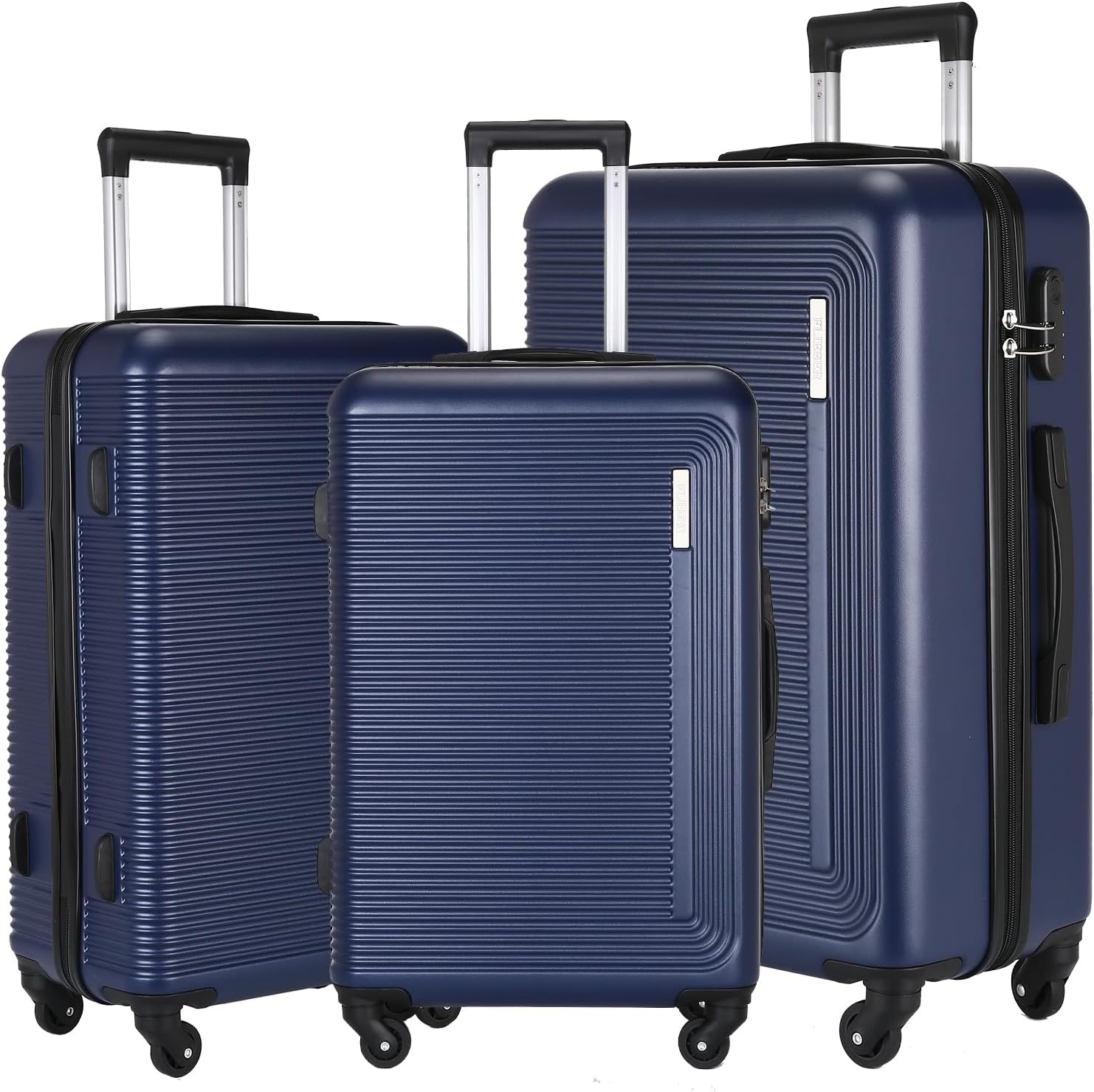 Syekcl Luggage Kit, 3 Pieces (20/24/28) with a Suitcase with General Wheels, ABS Durable Hard Shell Luggage Boxes (Dark Green, Large)