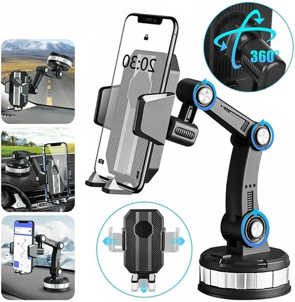 Car Phone Holder Mount [Strong Reinforced Mechanical Arm] Cell Phone Car Mount for Dashboard Windshield, Hand Free Universal Phone Holder for Iphone Samsung All Cell Phones (Suction Cup Type) image number 2