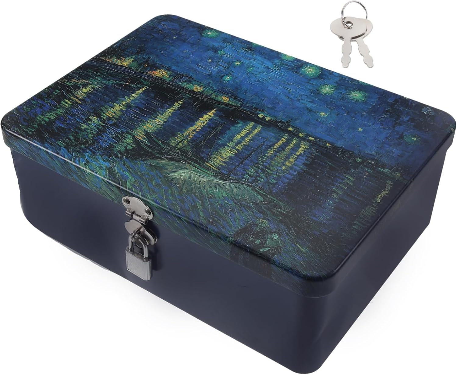 Tinplate Storage Case Lock Vintage Keepsake Box for Jewelry Crafts Lightweight and Compact Tinplate Container for and Memorabilia For image number 5