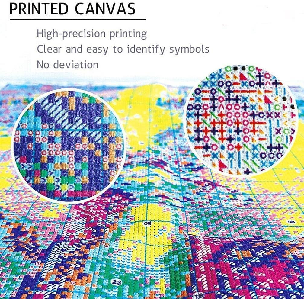 Cross Stitch Stamped Kits for Adults Beginners Embroidery Kits Seaside Town Counted Cross Stitch Kits Patterns for Beginners 11 CT Dimensions Embroidery Kits Arts Craft Kits Home Decor