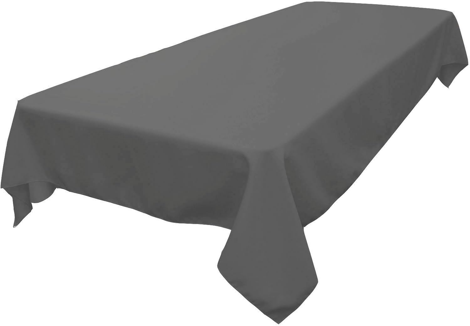 LA Linen Polyester Poplin 60 by 90" Rectangular Tablecloth, Charcoal