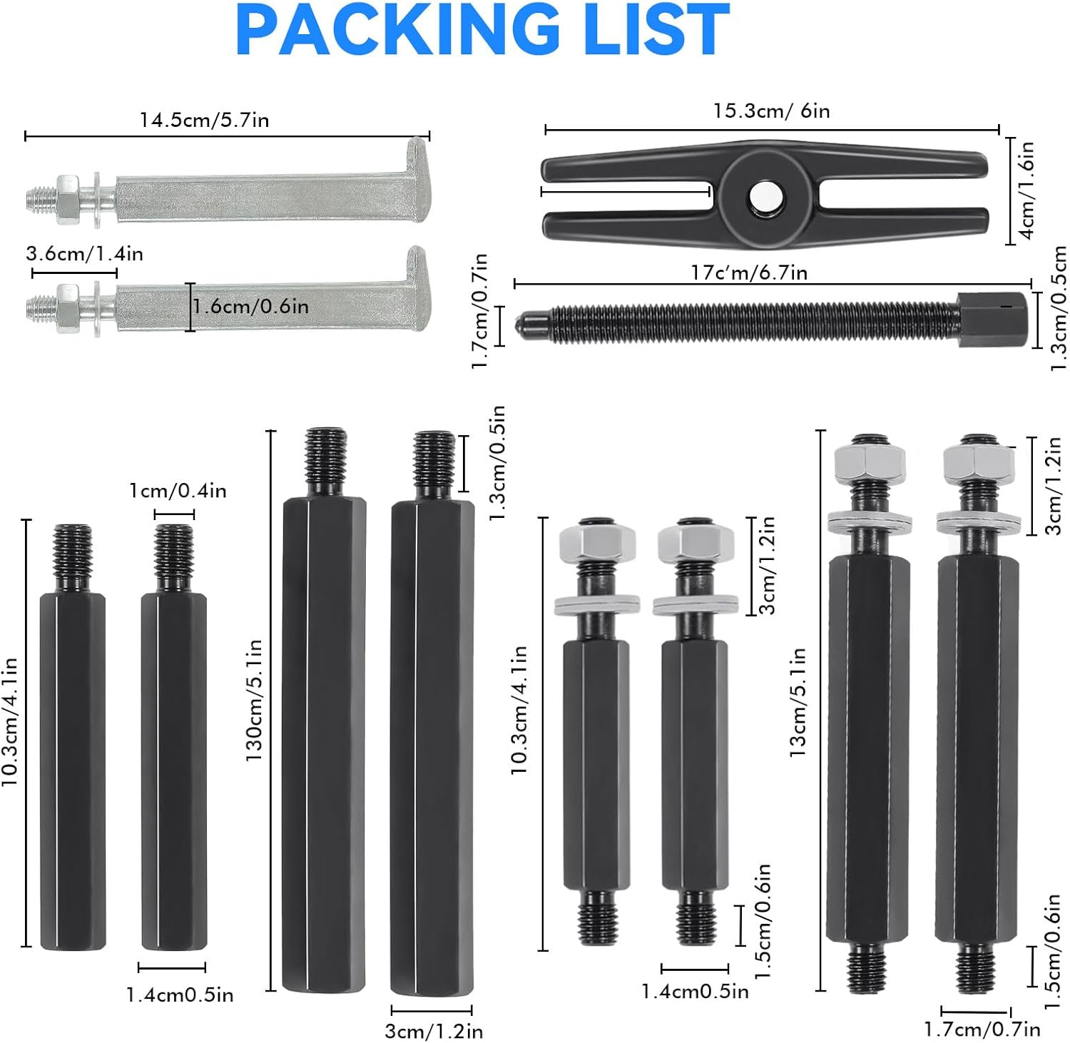14PCS Bearing Puller Set Bearing Separator Bearing Removal Tool 5 Ton Capacity Separator Tool Kit with 2" & 3" Jaws, Heavy Duty Pinion Gear Hub Axle Removal Tool for Automotive, Atvs, Light Trucks