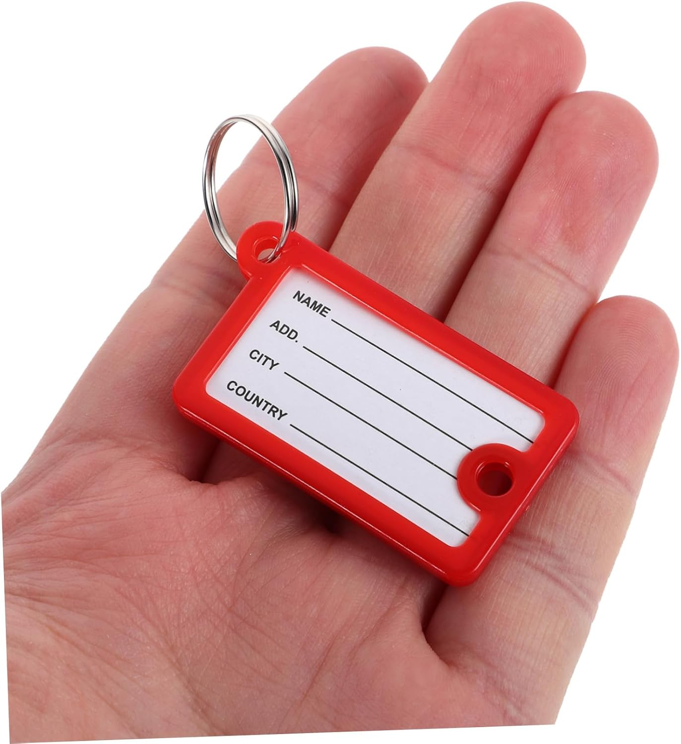 HYTROVE 20Pcs Plastic Key Tags Ring Writable Key Id Tags for Luggage Backpack Identification Car Bulk Luggage image number 5
