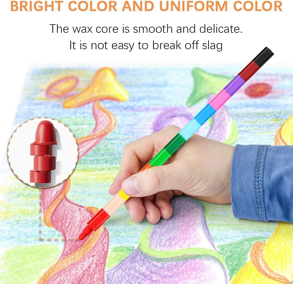 15 Pcs Stackable Crayons, Mini Crayon Packs, Colored Pencils for Kids, Rainbow Markers Pen, Stacking Crayons for Drawing Coloring, Party Favors Gifts School Office Supplies, 12 Colors image number 5