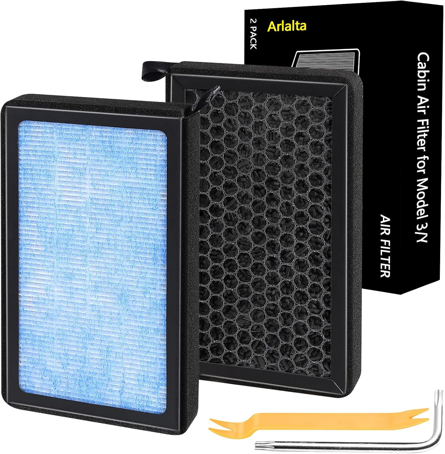 Arlalta Tesla Model 3/ Y Air Filter, HEPA, Activated Carbon, 2 Pack image number 3