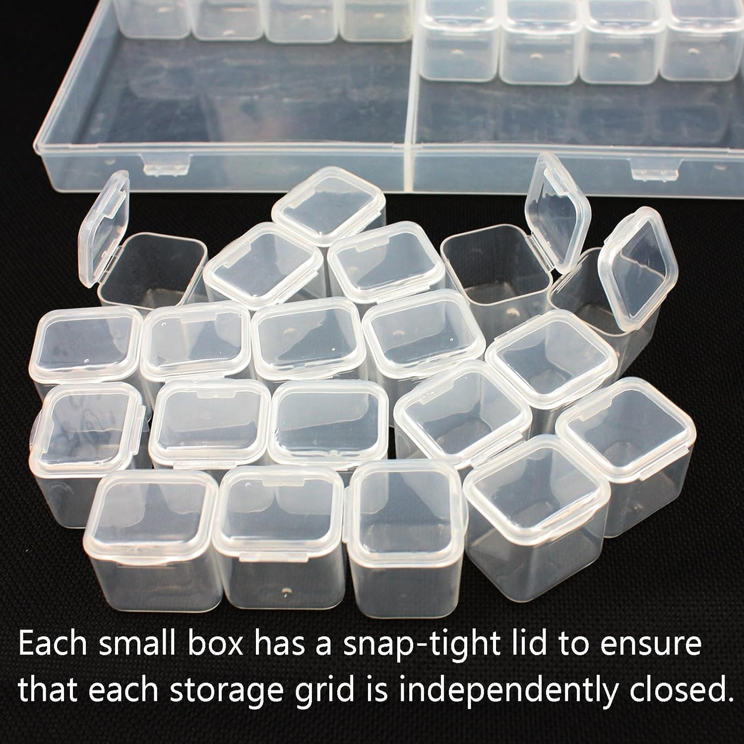 Acbbmns 1Pc 56 Grids Diamond Painting Box Clear Plastic Beads Storage Organizer Box Embroidery Case for Diamond Painting Accessories DIY Rhinestone Beads Nail Art Small Findings image number 5