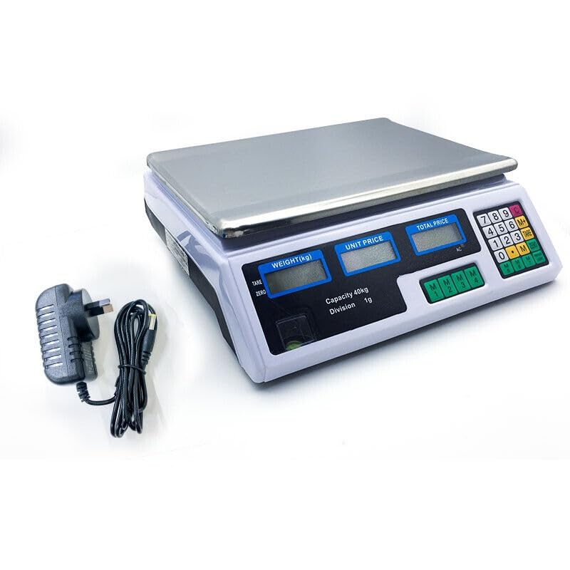 LEDON Kitchen Scale Digital Commercial Shop Electronic Weight Scales Food 40KG White image number 5