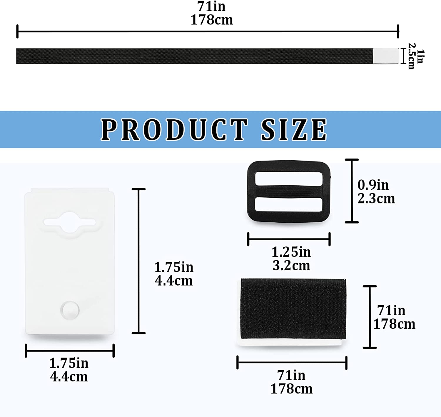 Gekufa Solar Cover Reel Strap Kit, Pool Solar Cover Reel Attachment Kit for In-Ground Swimming Pool, Including 8 Straps with Hoop and Loop Tapes, 8 Fastener Plates, 8 Buckles image number 3