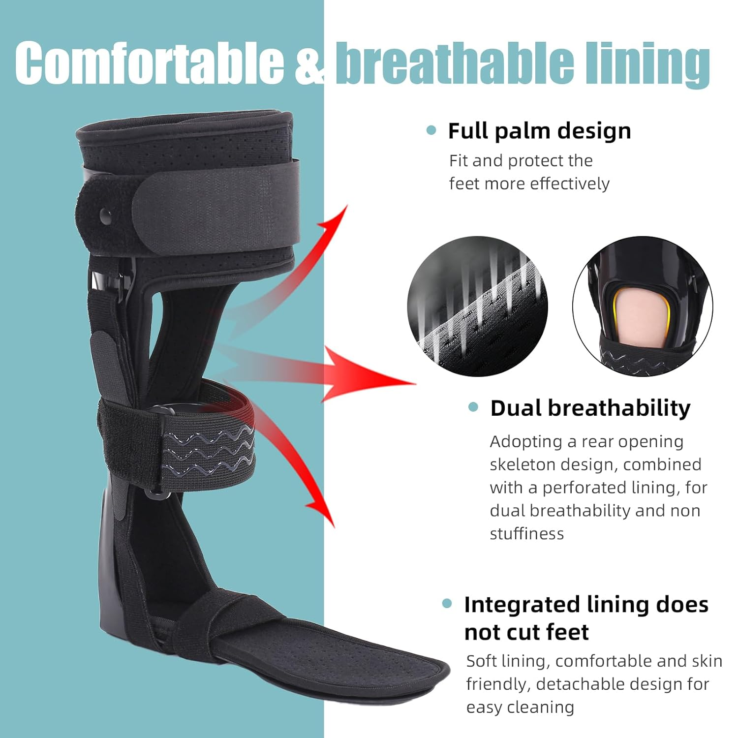 Medical AFO Foot Drop Brace Ankle Foot Orthosis Drop Foot Stabilizer Support for Walking with Shoe for Men and Women for Stroke, MS, Hemiplegia, ALS (Xl-Right) image number 4
