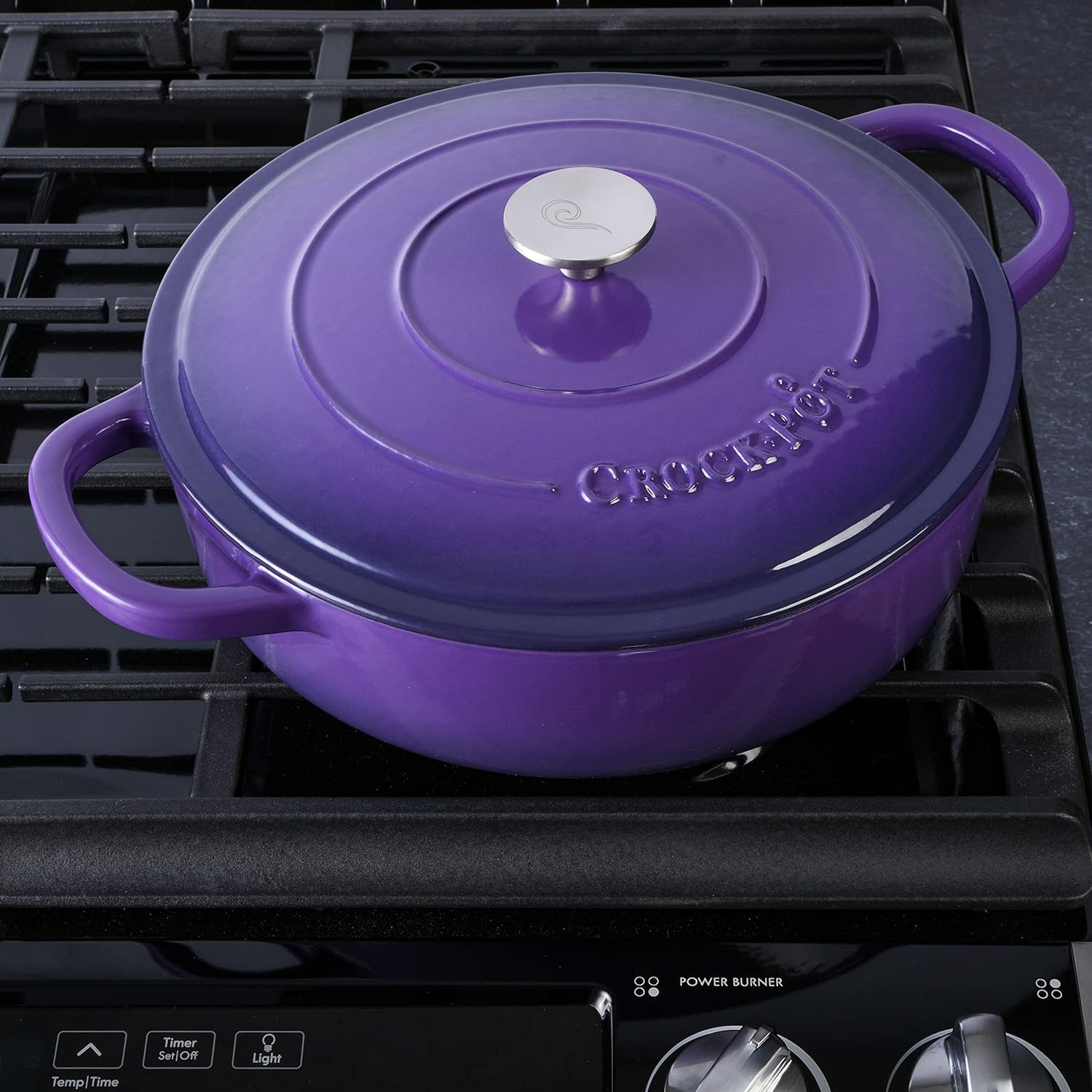 Crock-Pot Artisan Enameled Cast Iron Braiser W/Lid, 5 Quart, Lavender Purple image number 1