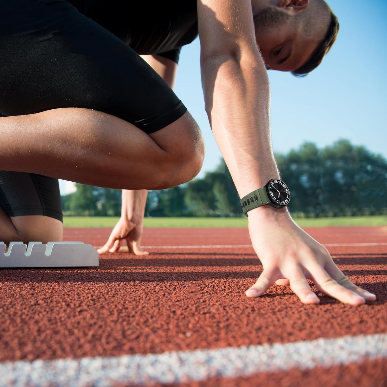 Silicone Band for Samsung Galaxy Watch 7/6/5/4 Band 40Mm 44Mm/Galaxy Watch 6 Classic 47Mm 43Mm/Watch 4 Classic 46Mm 42Mm/Fe 40Mm Men Women, Rugged No Gap Sport Band for Samsung Watch 5 Pro 45Mm image number 5