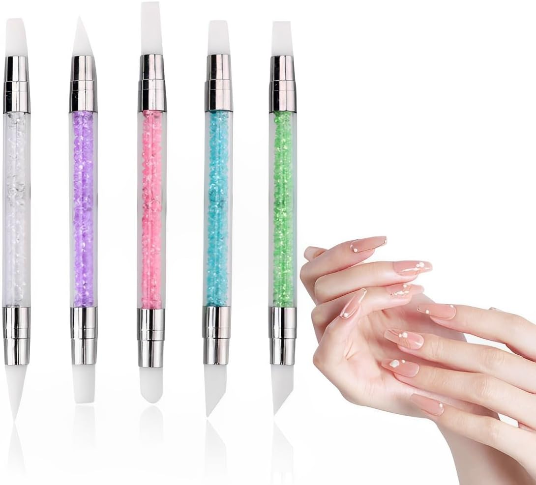 Weddhuis Silicone Styling Brush Set, Double Head, DIY Nail Tools, Silicone Nail Brush, Gel Sculpting Brush, Pack of 5 image number 4