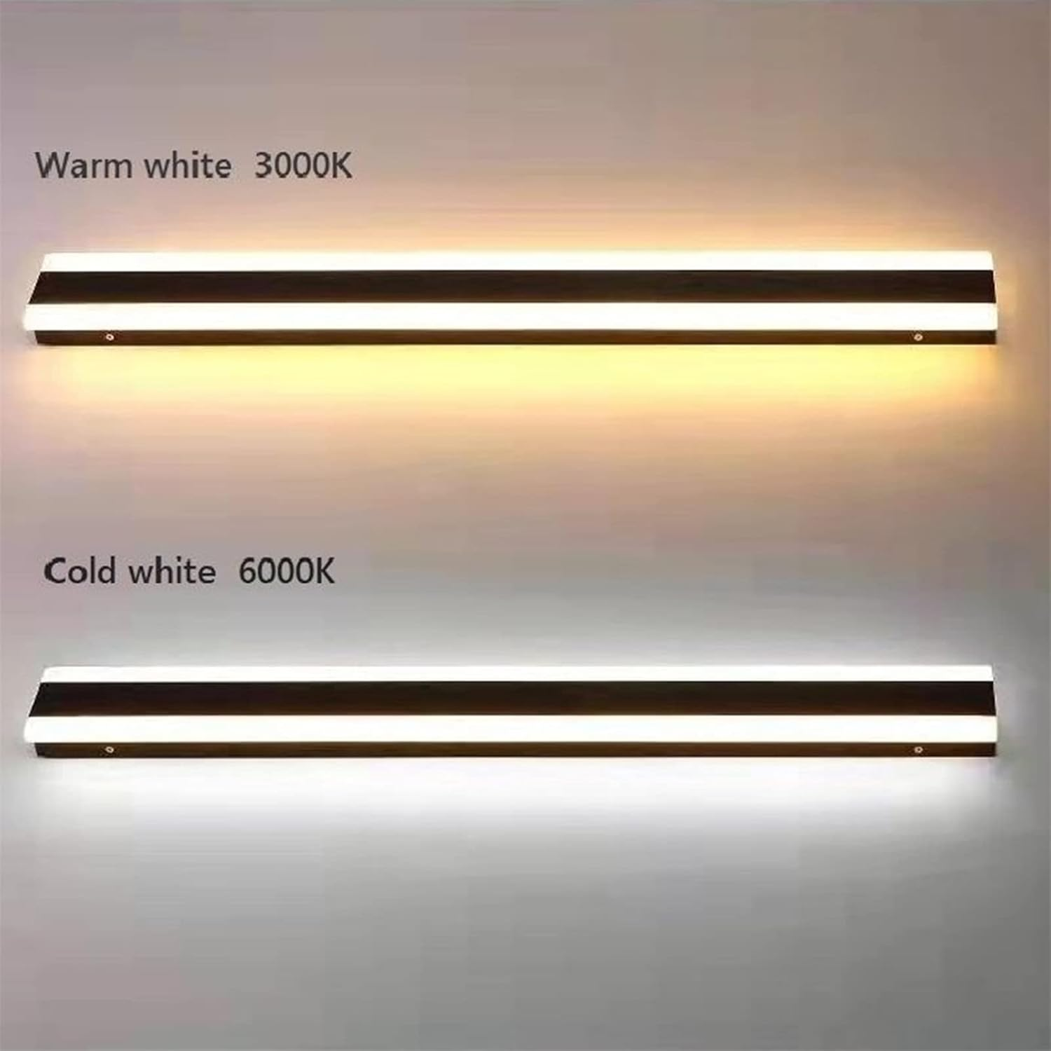 Outdoor Wall Light LED Long Wall Sconce IP67 Waterproof Black Modern outside Lights Metal Exterior Light Porch Light Patio Yard Garden Villa Living Room Balcony Garage Wall Lamp (80Cm,White Light)