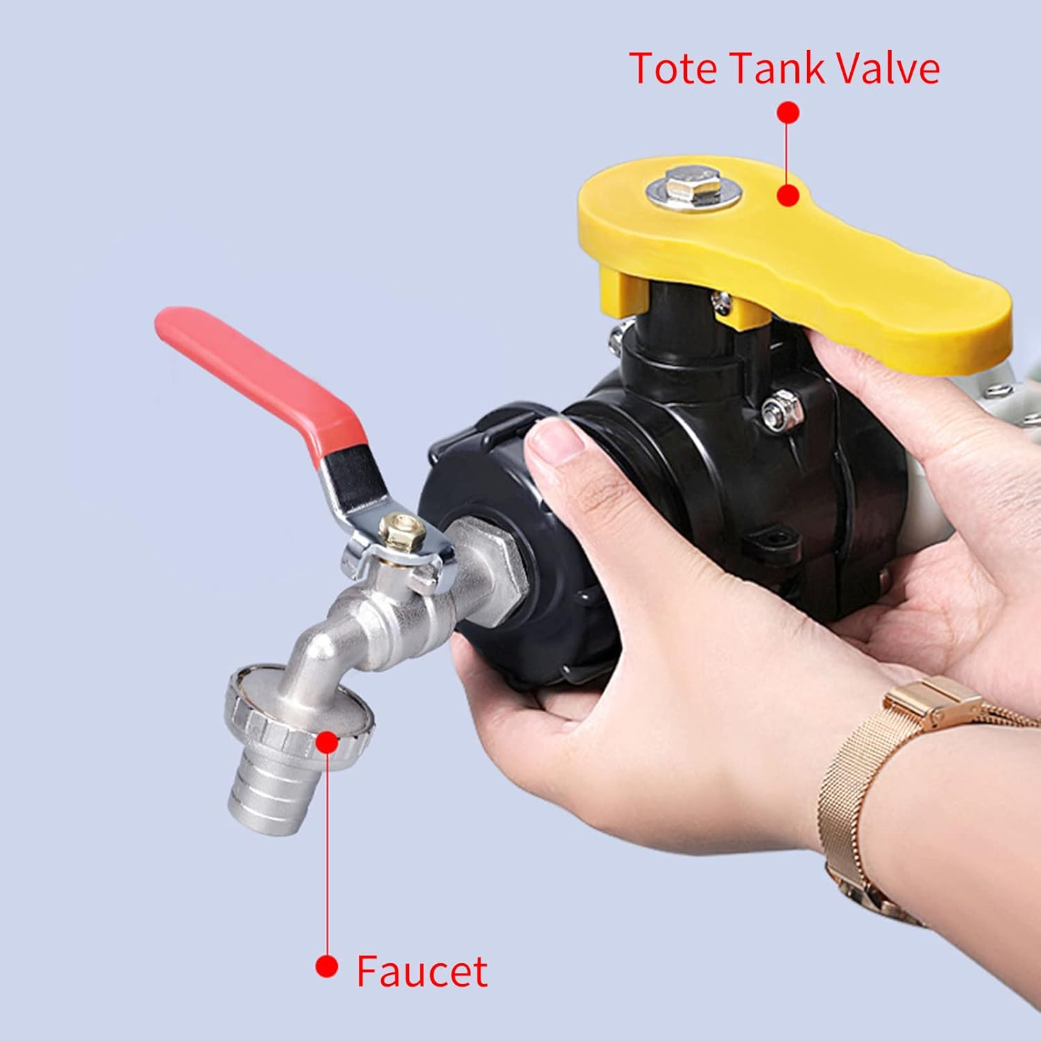 QIUNI IBC Tank Drain Adapter 3/4'' Thread Connector Brass Valve Fitting for Oil Fuel Water image number 4