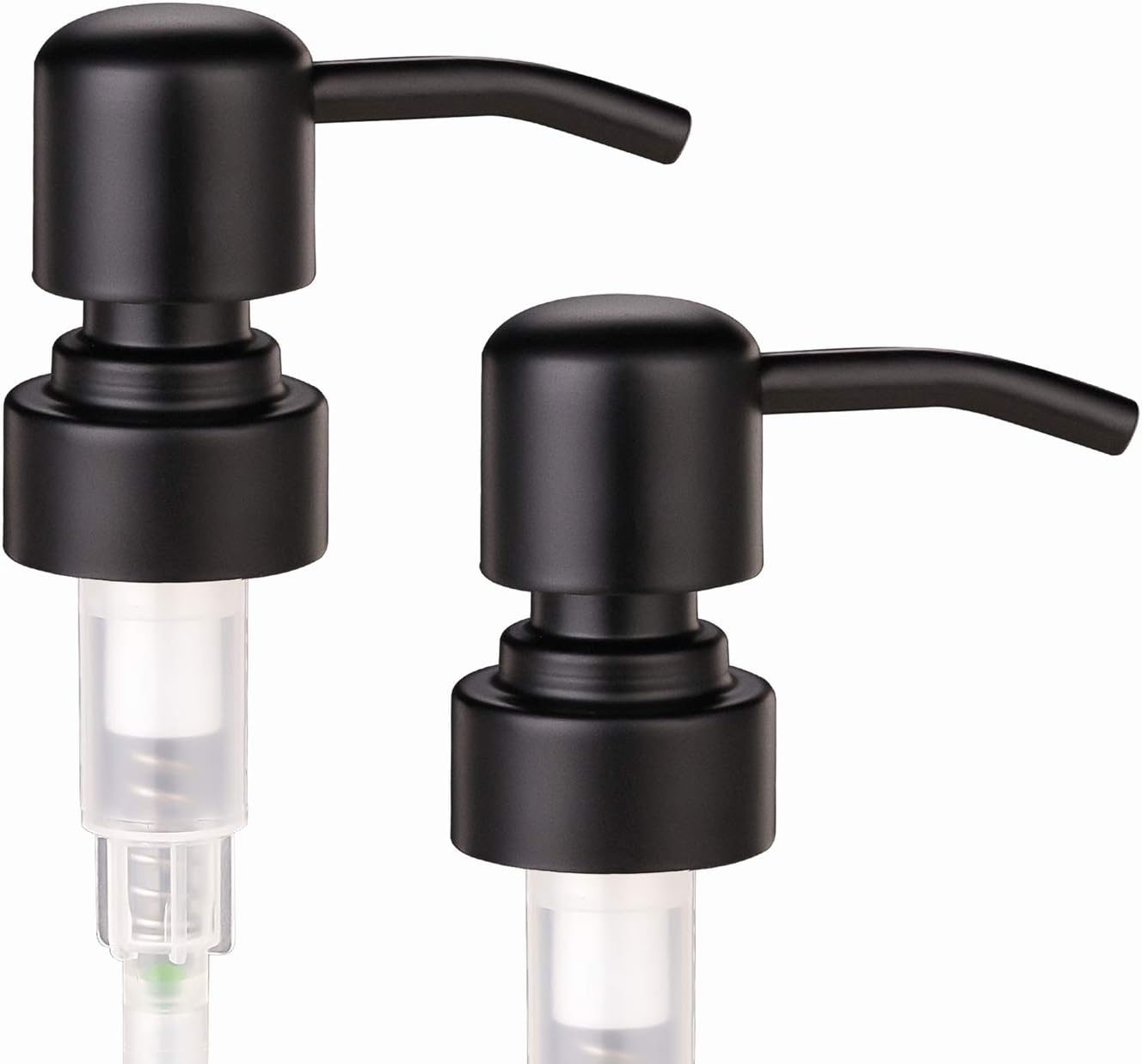 2 Pack Thick Amber Glass Pint Jar Soap Dispenser with Matte Black Stainless Steel Pump, 16Ounce Boston round Bottles Dispenser with Rustproof Pump for Essential Oil, Lotion Soap image number 1