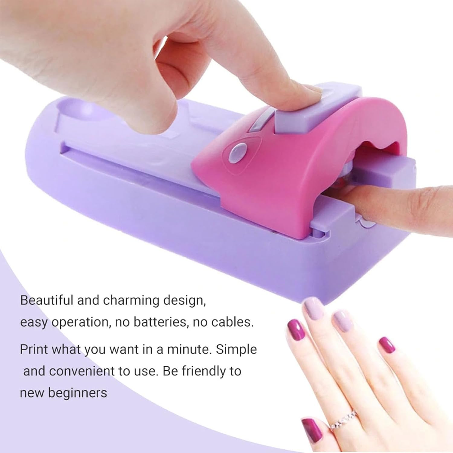 Haofy Nail Printer with Precise Positioning for Custom Pattern Portable Printing Machine for Manicure Tools, Nail Art Printer, Plate Drawing for Personal Use, Professional Salons image number 2