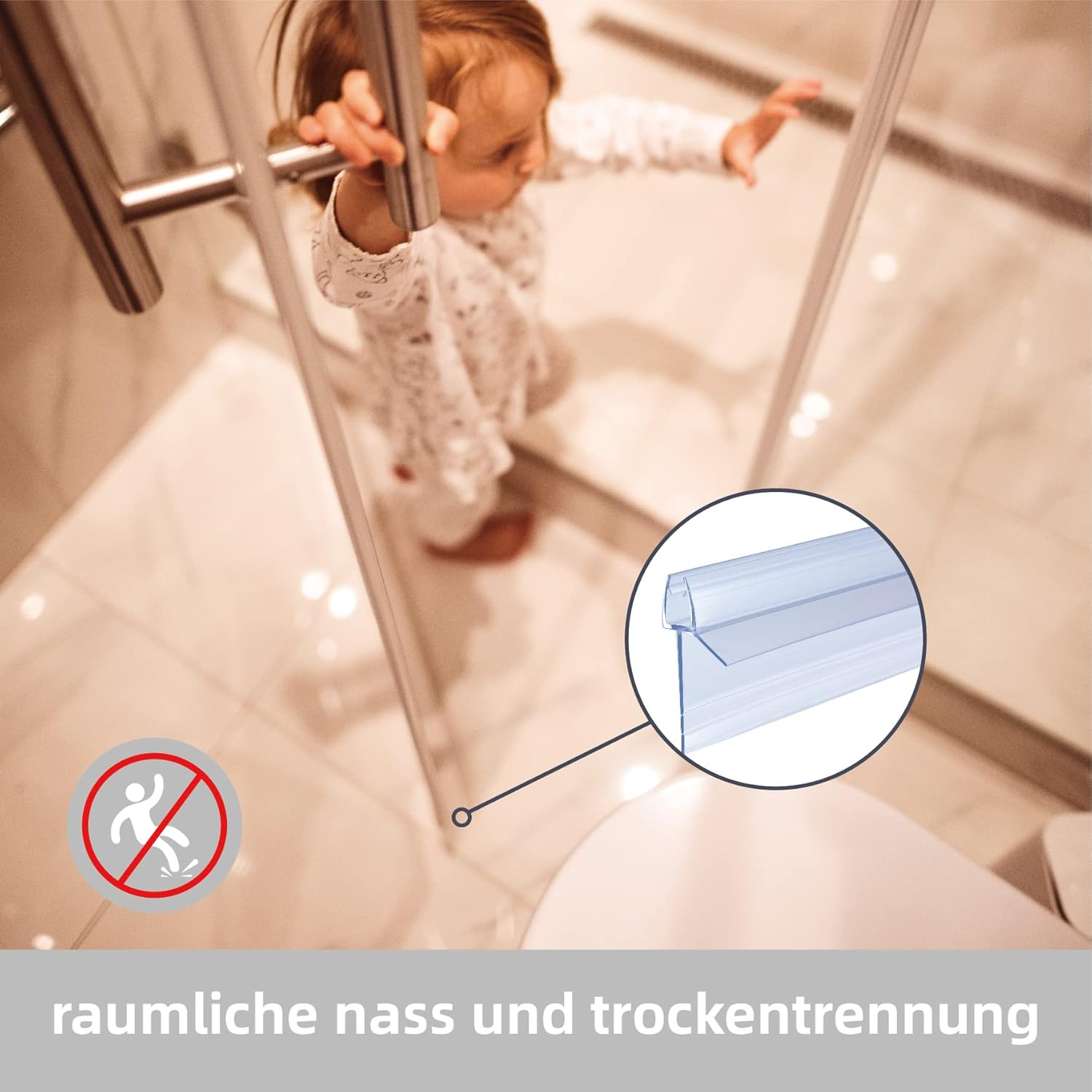 KOOBON Shower Seal 2 X 80 Cm Replacement Seal Shower Door for Shower Door Glass Thicknesses of 4-6 Mm, Water-Repellent Shower Door Seal or Shower Cubicle Seal for Shower Cubicle Bath image number 1