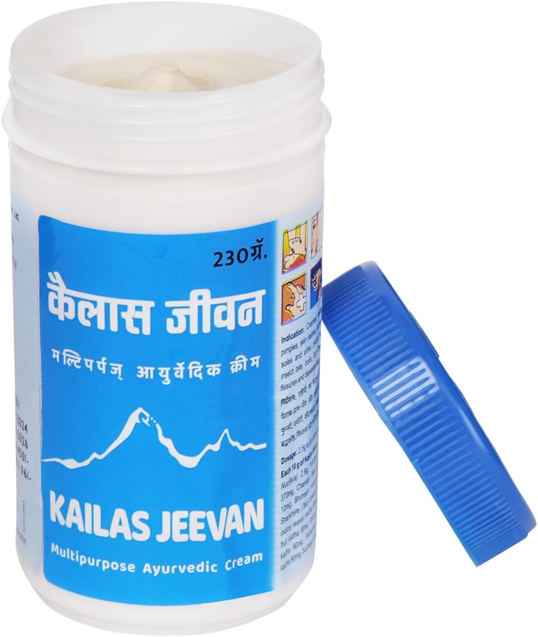 Kailas Jeevan 230 Gram Large Saver Pack | Multipurpose Herbal Ayurvedic Cream | Minor Bruises | Cuts | Prickly Heat | Cracked Heels image number 3
