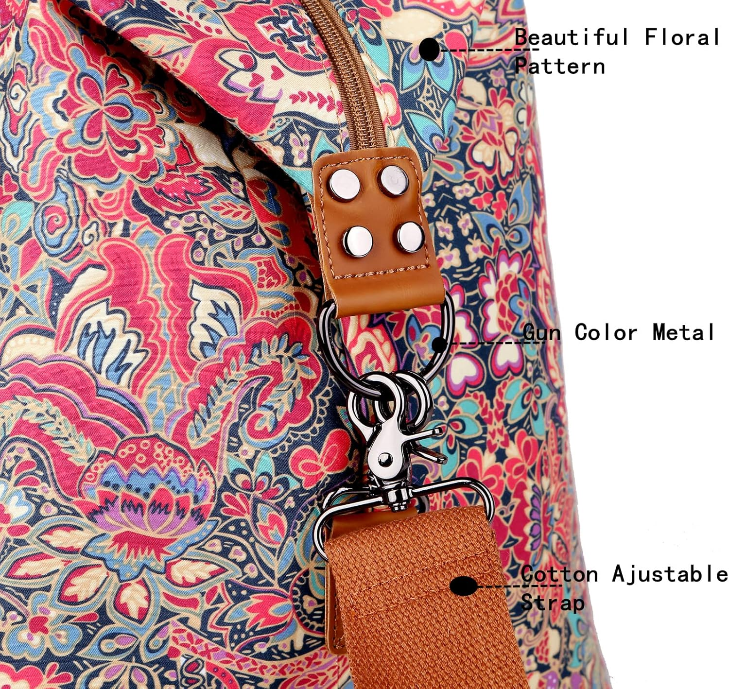 Oversized Pretty Women'S Travel Duffel Bag 52L Weekend Bag Weekender Overnight Carry on Luggage HB-15, HS image number 1