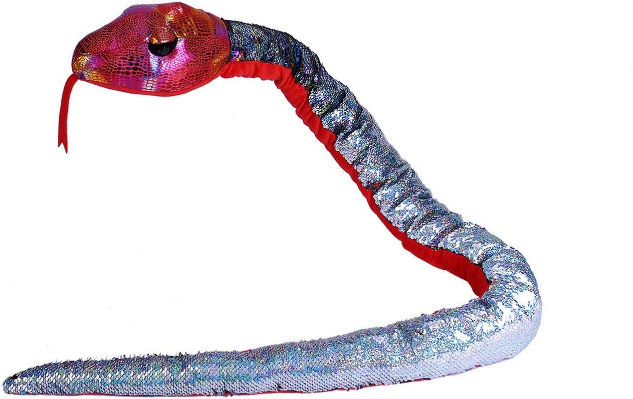 Wild Republic Snake Plush, Snake Stuffed Animal, Plush Toy, Gifts Kids, Sequin Rainbow, 54 Inches image number 4