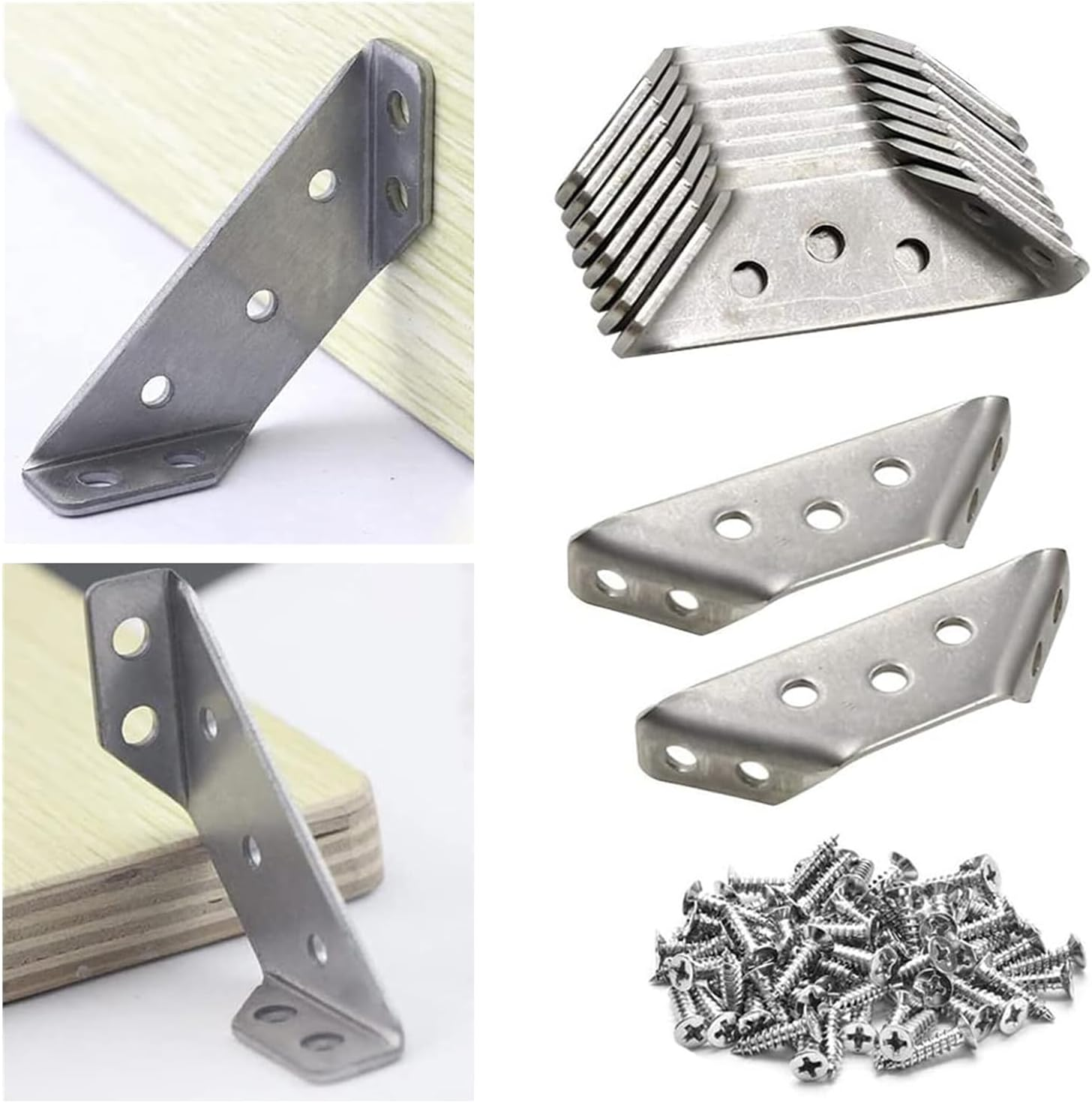 12Pcs Corner Bracket, Metal Brackets, Angle Corner Bracket for Wood Heavy Duty Cold image number 3