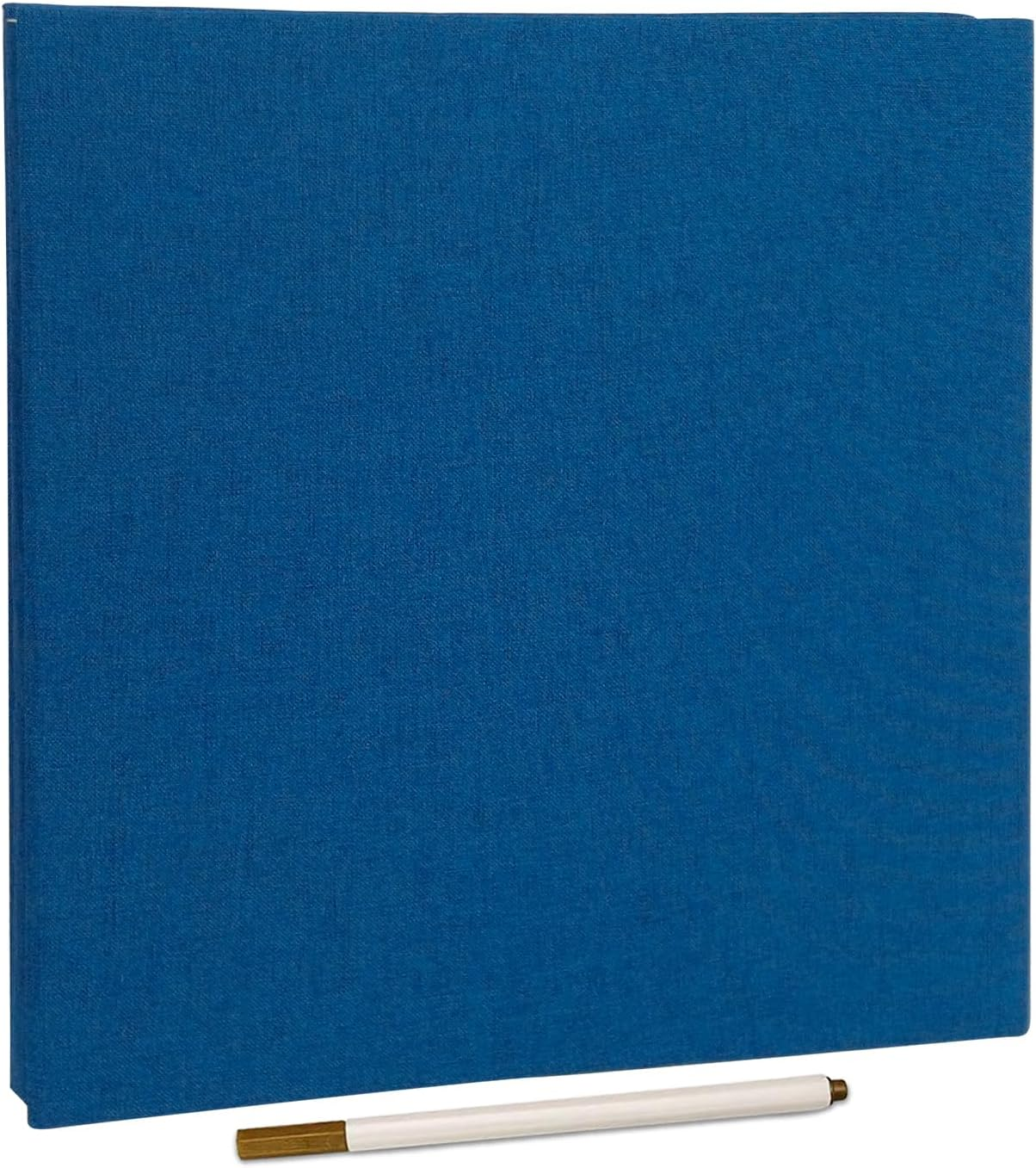 Large Photo Album Self Adhesive for 4X6 8X10 Pictures Scrapbook Magnetic Album DIY Scrap Book 40 Sticky Pages with a Metallic Pen, Blue