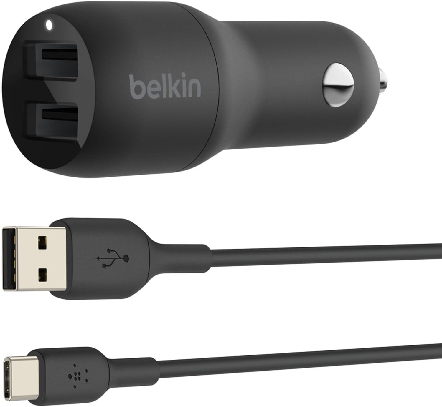 Belkin Cce002Bt1Mbk Dual USB Car Charger 24W + Micro-Usb Cable (Boost Charge Dual Port Car Charger, 2-Port USB Car Charger) Power Bank Car Charger, Kindle Car Charger,Black image number 3
