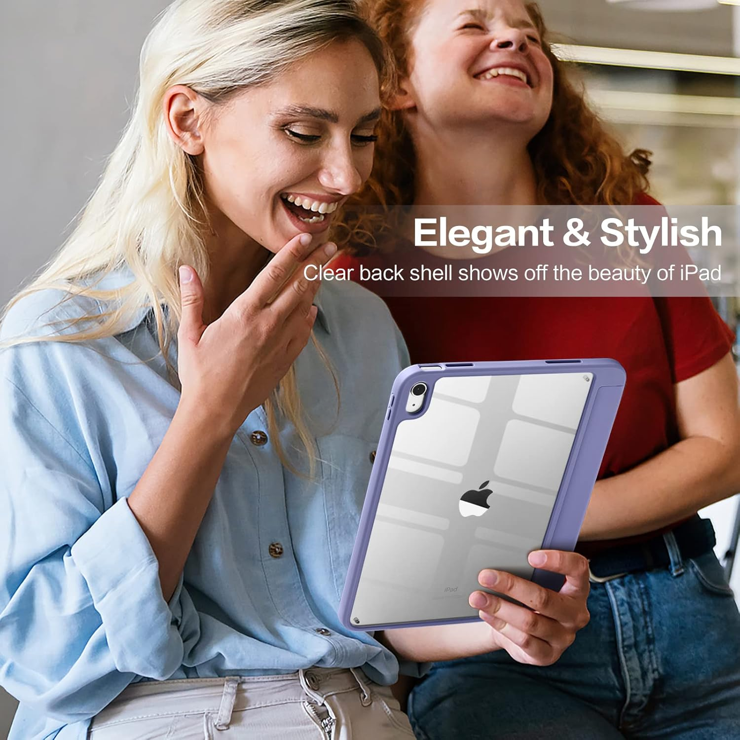 Getino Compatible with Ipad 10Th Generation Case with Pencil Holder, Ipad 10.9 Case with Clear Transparent Back Shell, Auto Wake/Sleep, Shockproof Slim Cover for Ipad 10 Gen 10.9 Inch 2022, Bluegray image number 4