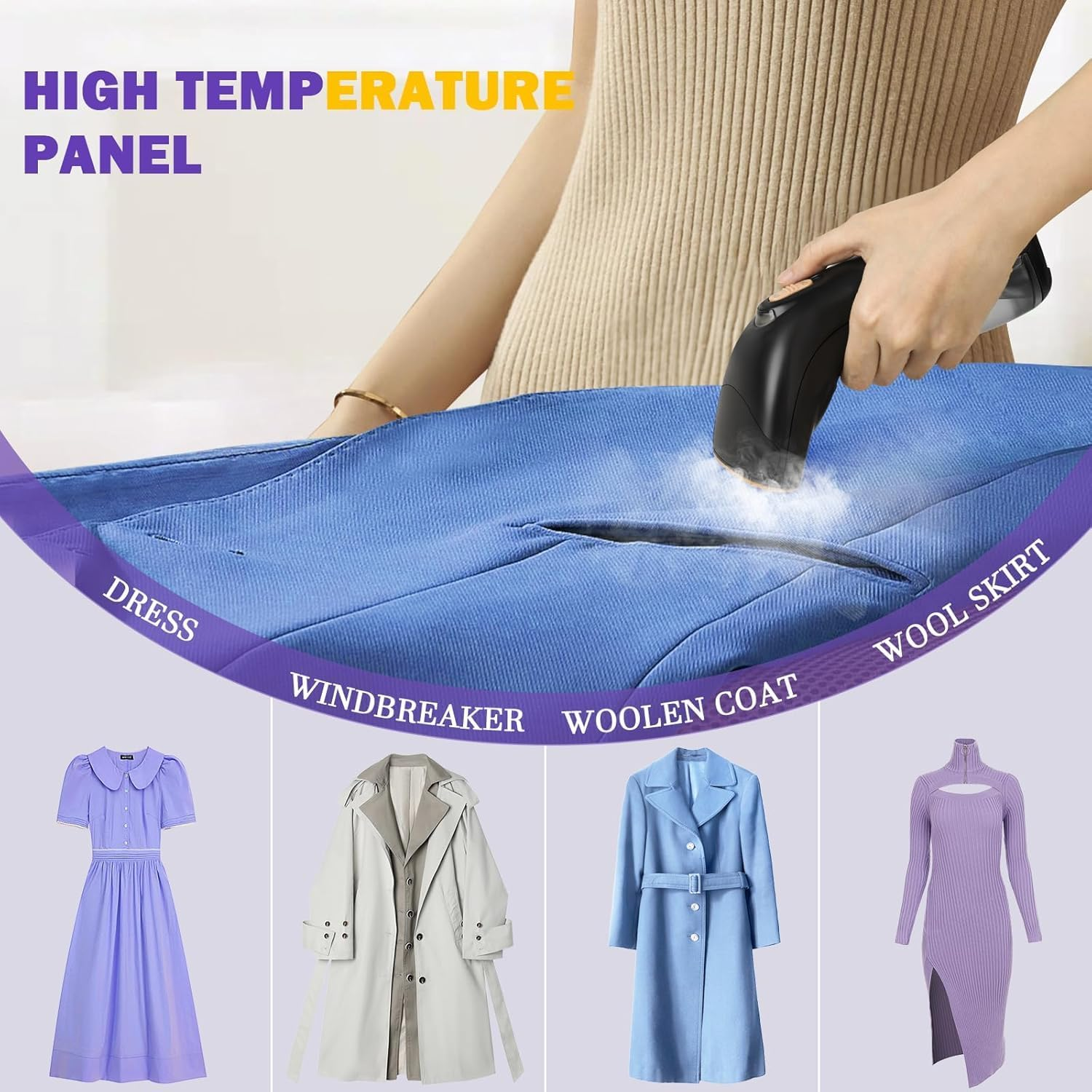 Rolipo Clothes Steamer, Handheld Garment Steamer Clothing for Efficient Wrinkle Removal, Compact and Portable for Home, Travel, Office Use image number 4