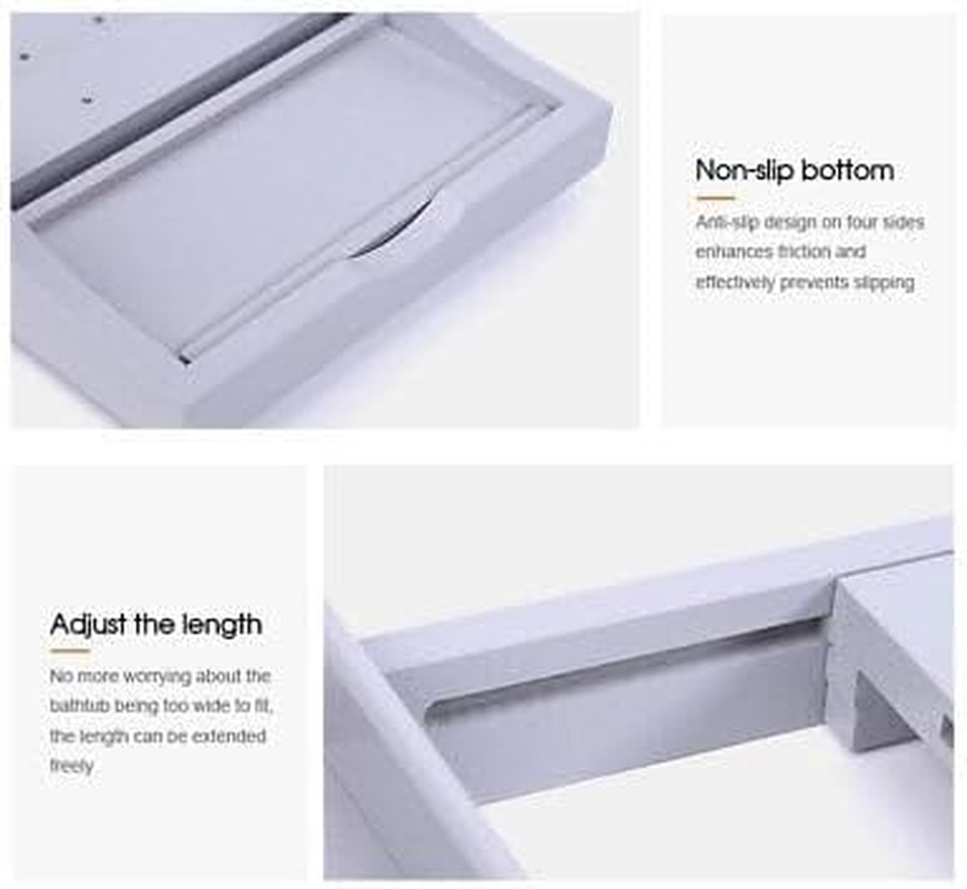 LEDON&reg; Expandable Bathtub Caddy Tray Bamboo Bath Table over Tub with Wine Glass Holder, Book Tablet Holder, Candle Cup Holder, Phone Slot, Detachable SPA Trays image number 2