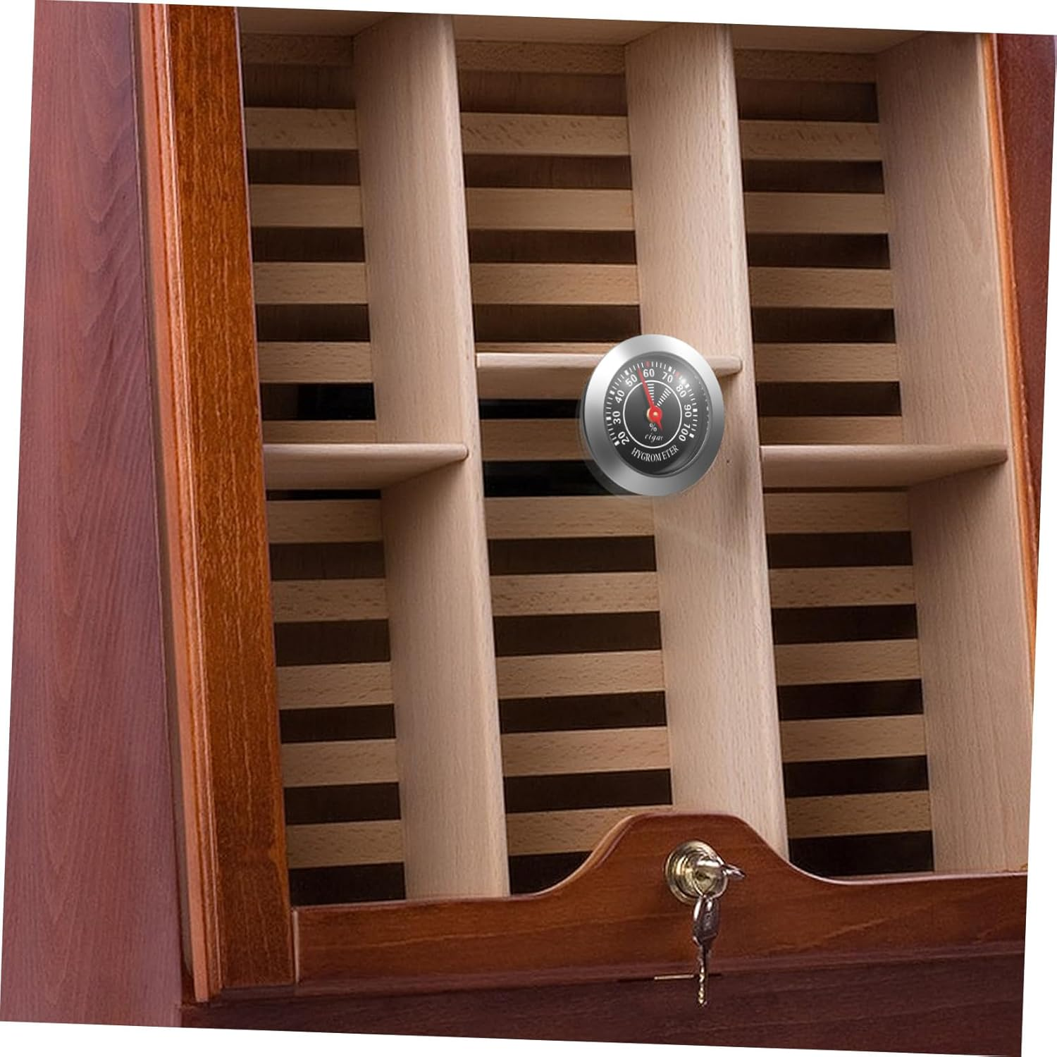 Veemoon round Mechanical Analog Hygrometer for Cigar Humidors and Musical Instrument Cases Accurate Humidity Gauge Portable Small Black Moisture