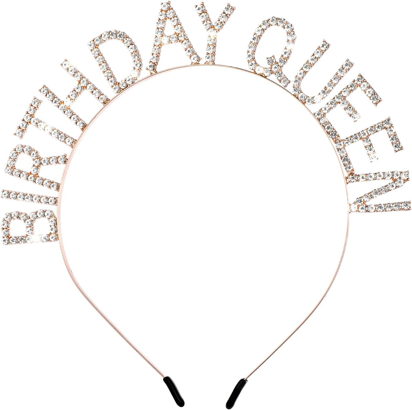 WLLHYF Birthday Crown for Women, Birthday Tiaras Rose Gold Birthday Queen Headband Princess Crown for Girls Birthday Party Accessories