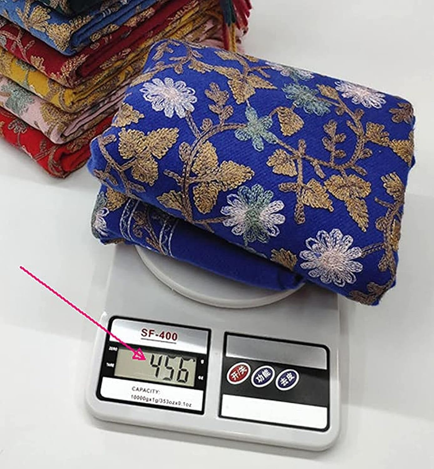 GFM&reg; Embroidered Cashmere Texture Wool Pashmina Shawl - Autumn-Winter - Valentine'S Mother;S Day Christmas (EMBSHL-A) image number 3