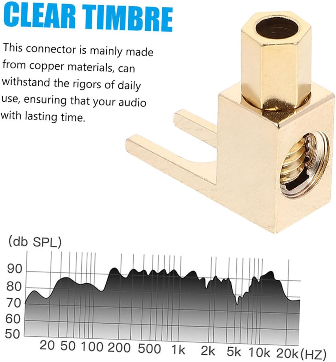 KALLORY 4Pcs Right Angle Pure Copper Speaker Banana Plugs with Gold Plating, L-Shaped Speaker Wire Connectors for Amplifier and Audio Systems, Suitable for Home Theater and Hi-Fi Equipment image number 6