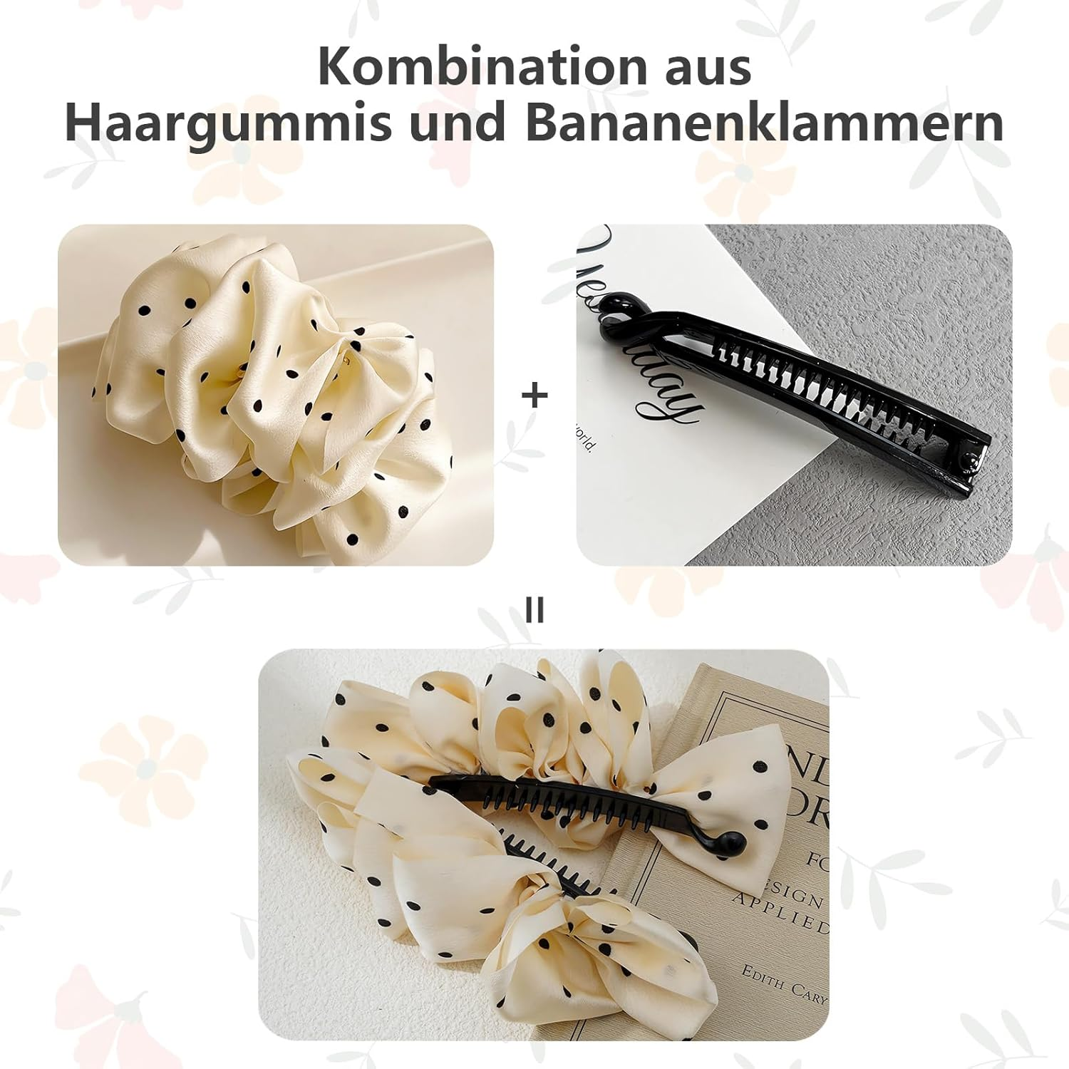 Pack of 4 Banana Clips, Silk Scrunchie Combining Banana Clip Hair Banana Hair Clip for Thick Thin Hair Banana Hair Clips Hair Accessories for Women image number 2