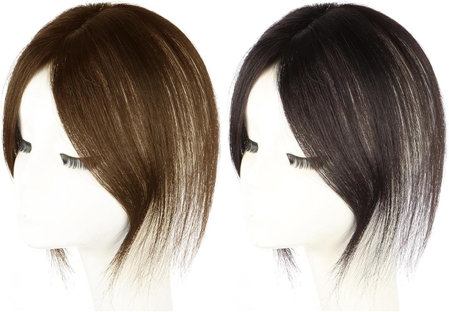 Hair Topper Clip in Hair Extensions 9.8 Inch Long Hair Toppers for Thin Hair Women Silk Base Clip in Hair Extensions Natural Looking for Daily Use Brown image number 1