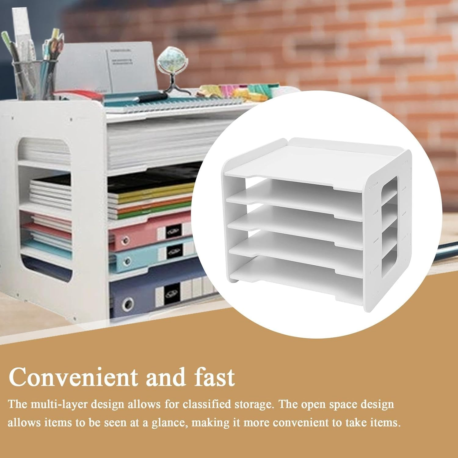 Furtryvl Letter Tray Desk Organizer - Large Capacity Paper Sorter File Holder | Classroom Organization Accessories, Teacher Desktop Document Storage for Home School Studio image number 1